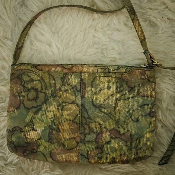 Hobo Metallic Leather Print Mara Zip Crossbody Shoulder Strap Bag Handbag Purse - Picture 3 of 8